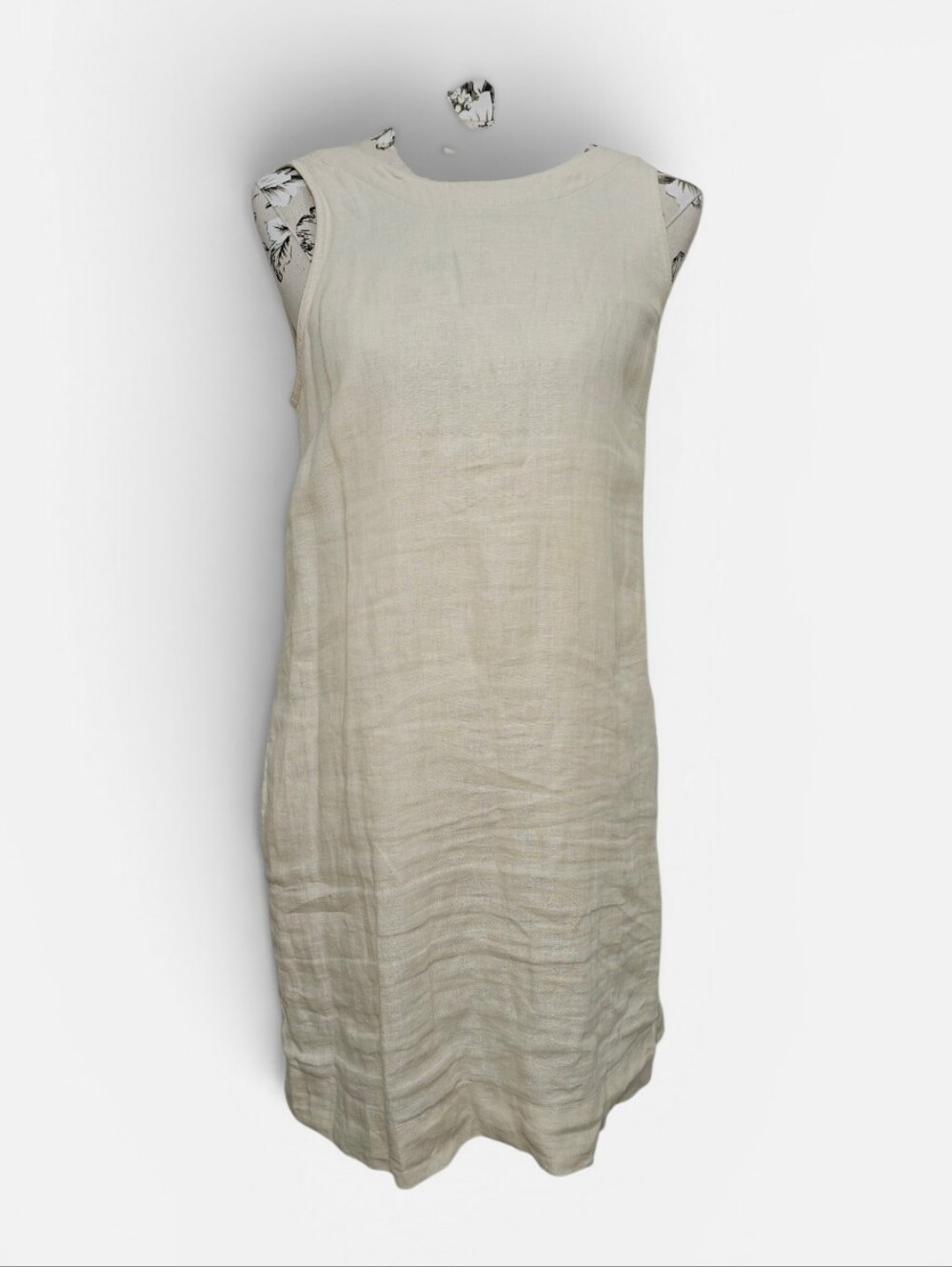 J Crew, Sleeveless Linen Shift Dress in Natural Beige, Size XS